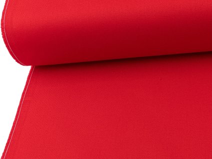 Tkanina kepr červená 295 g/m², 100 % bavlna – extra pevná pro pracovní oděvy, zástěry i robustní potahy.