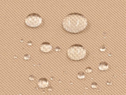 Tkanina Oxford v odstínu světlé béžové latte, odolná a vodoodpudivá pro batohy, tašky, potahy kočárků i zahradní vybavení.