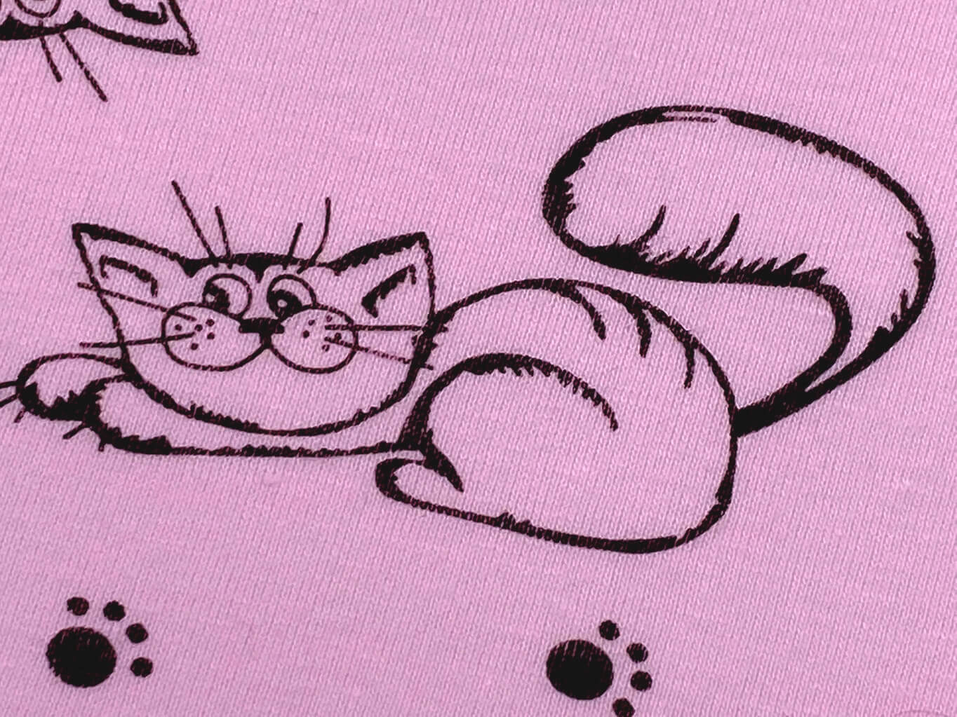 Mirtex Bavlněný úplet kočičí tlapky růžová šířka 196 cm