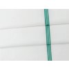 Plátno Domestik v zelených zdravotnických pruzích, pevná bavlna pro ložní povlečení, prostěradla a profesní textil s vysokou odolností.