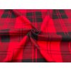 Flanel v červeno-černých kostkách, měkký a hřejivý materiál pro košile, pyžama i zimní doplňky.