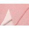 Bavlněné plátno Domestik 145 s červeným ornamentálním vzorem, šíře 150 cm, vhodné pro ložní povlečení a bytový textil.