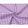 Tkanina plátno 100 % bavlna, fialová kostka 7 mm na bílém podkladu – pro povlečení, oděvy a patchwork