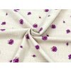 FLANEL 150/13931-1 Drobné květy fialovo-béžové šíře 150cm