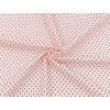 Tkanina flanel s červenými puntíky, měkká a hřejivá pro pyžama, košile, povlečení i kreativní šití, ideální na zimní a dětské projekty.