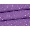 Tkanina plátno 100 % bavlna, fialová s bílými puntíky 2 mm – pro povlečení, oděvy a patchwork