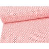 Bavlněné plátno Domestik 145 s červeným ornamentálním vzorem, šíře 150 cm, vhodné pro ložní povlečení a bytový textil.