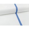 Plátno Domestik v modrých zdravotnických pruzích, pevná bavlna pro ložní povlečení, prostěradla a profesní textil s vysokou odolností.