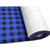 Flanel s velkými modro-černými kostkami, měkký a hřejivý materiál ideální na košile, pyžama a pohodlný domácí textil.