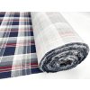 Flanel 165 s velkými modro-červeno-šedými kostkami, hřejivá bavlněná tkanina vhodná na košile, pyžama a pohodlný domácí textil.