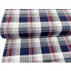Flanel 165 s velkými modro-červeno-šedými kostkami, hřejivá bavlněná tkanina vhodná na košile, pyžama a pohodlný domácí textil.