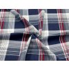 Flanel 165 s velkými modro-červeno-šedými kostkami, hřejivá bavlněná tkanina vhodná na košile, pyžama a pohodlný domácí textil.
