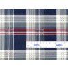 Flanel 165 s velkými modro-červeno-šedými kostkami, hřejivá bavlněná tkanina vhodná na košile, pyžama a pohodlný domácí textil.