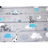 Plátno DOMESTINO 120/22013-2 Zvířátka šedo-modrá šíře 160cm Zbytková metráž