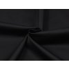Tkanina strečový kepr černá, 64% PES/33% CO/3% EL, 160 g/m², šíře 147 cm – pevná, pružná; na pracovní oděvy, kalhoty, zástěry a pláště.