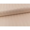 Saténová tkanina Béžová s hotelovým pruhem 20 mm, 100% bavlna, luxusní vzhled a jemný lesk pro hotelový textil