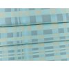 Tkanina damašková, 50 % bavlna / 50 % polyester, pastelová žluto-modrá kostka, 170 g/m², šíře 166 cm – pro luxusní ubrusy a závěsy