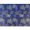 Tkanina plátno Domestik 100 % bavlna, tmavě modrá s bílými javorovými listy, šíře 220 cm – na povlečení, závěsy a patchwork