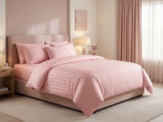 Satén 150 / 410 – lososový hotelový pruh 20 mm 💗 🪡 Materiál: 100 % česaná bavlna satén – hladký, příjemný na kůži a jemně...