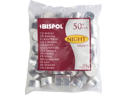 Bispol Sviečka čajová 2,15cm/19g 8h 50 ks