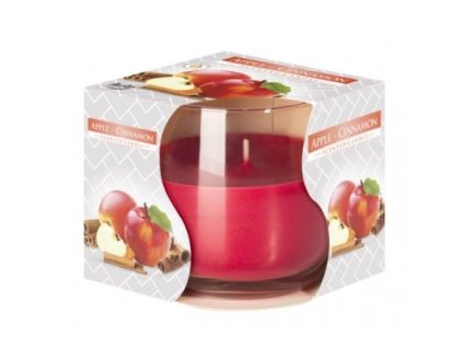 Sviečka aromatická v skle Jablko Škorica 130g Bispol