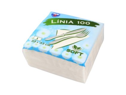 Servítky biele 1vrst. Línia 100 33x33cm