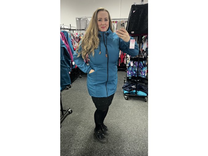 Dámská parka fleesem - petrolejová vel. 44