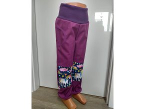 Softshelové kalhoty - fialové - jedorožec