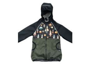 Softshellová bunda - černá - khaki - rakety