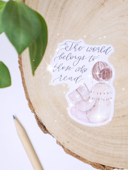 Třpytivá samolepka - Knihomolka