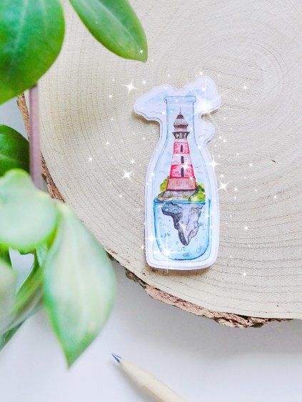 Třpytivá samolepka - Maják