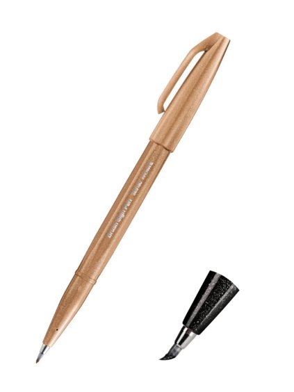 pentel brush sign pen s pentel light brown