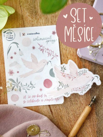 Set měsíce - Whimsical spring (květen 26) | Samolepka + aršík