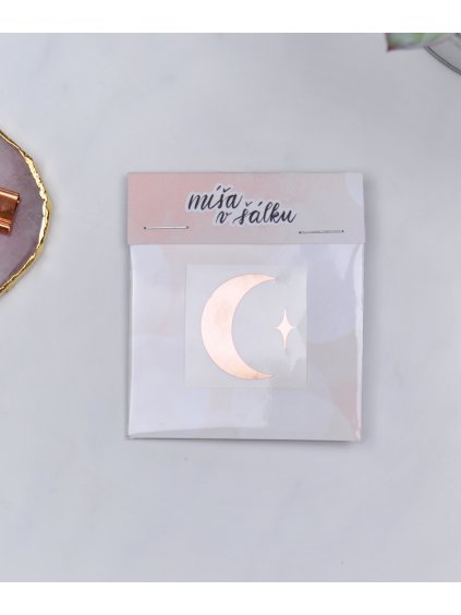 Vinylová samolepka na diář - Měsíc | Rose gold