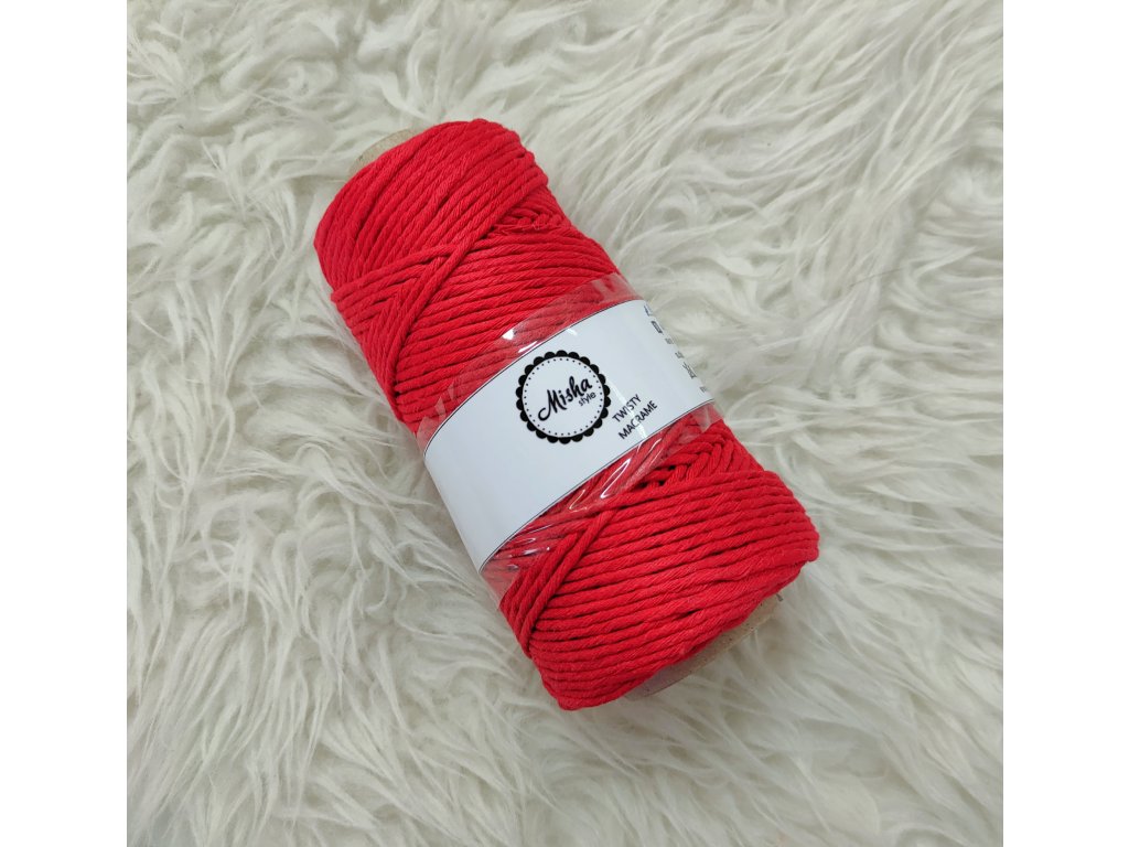 Twisty macramé 5mm 470 červená