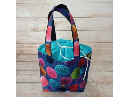 Taška na klubíčka - klubíčka na džínovině