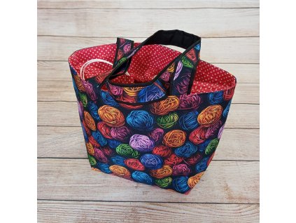 Taška na klubíčka - tmavá klubíčka II