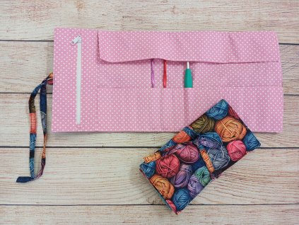 Pouzdro na háčky - tmavá klubíčka