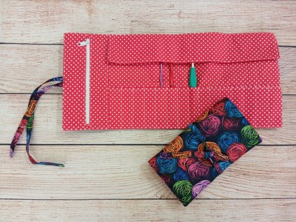 Pouzdro na háčky - tmavá klubíčka II