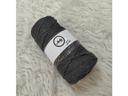 Twisty macramé 3mm 735 tmavě šedá/80m