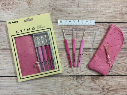 Sada růžových háčků Tulip