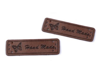 handmade štítek hnědý