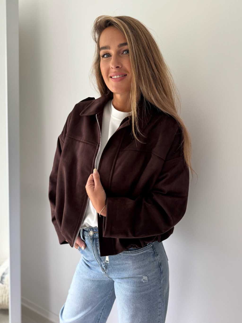 Semišový bomber Cocomore hnědá