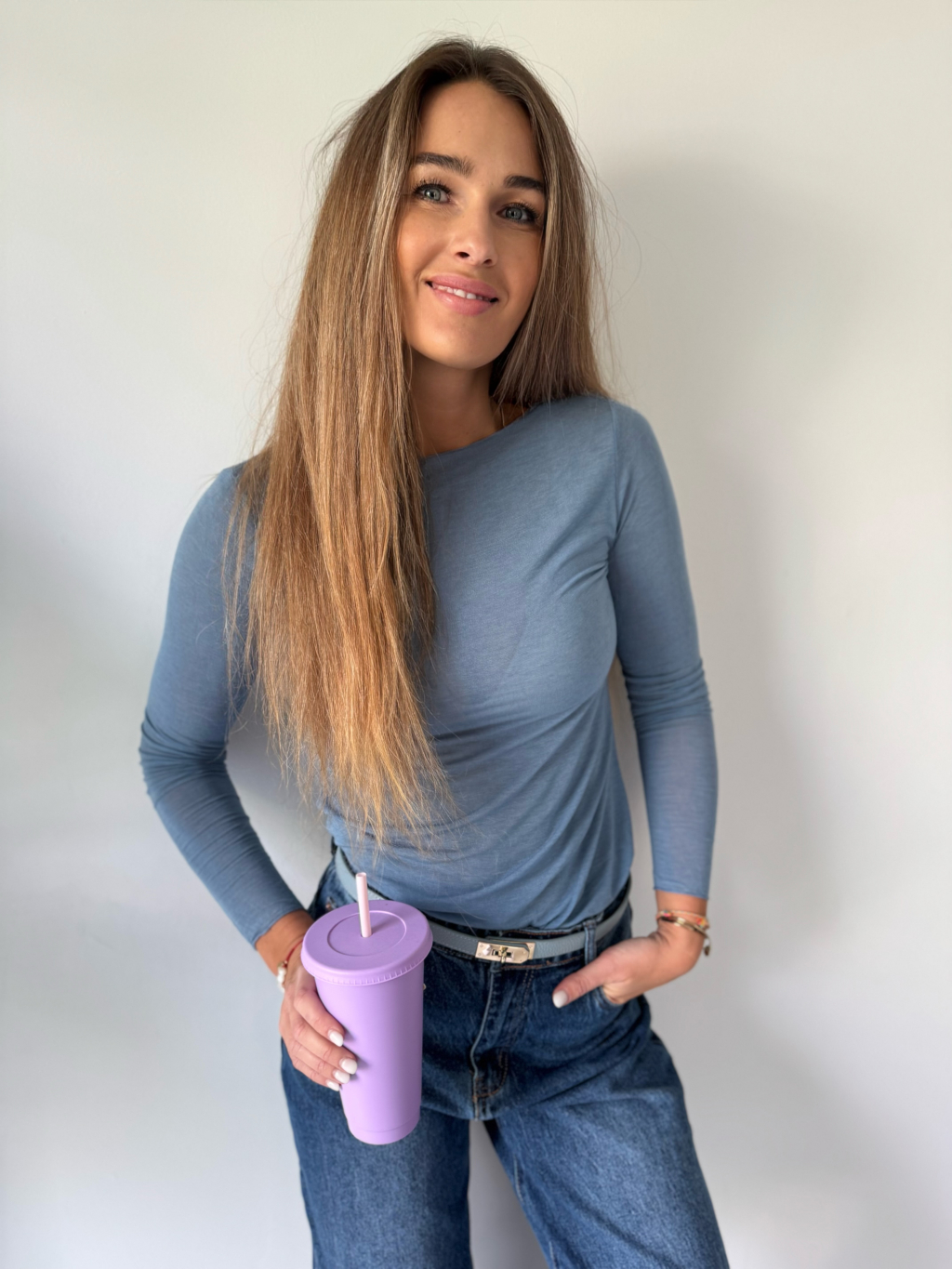 Triko s kašmírem denim modrá