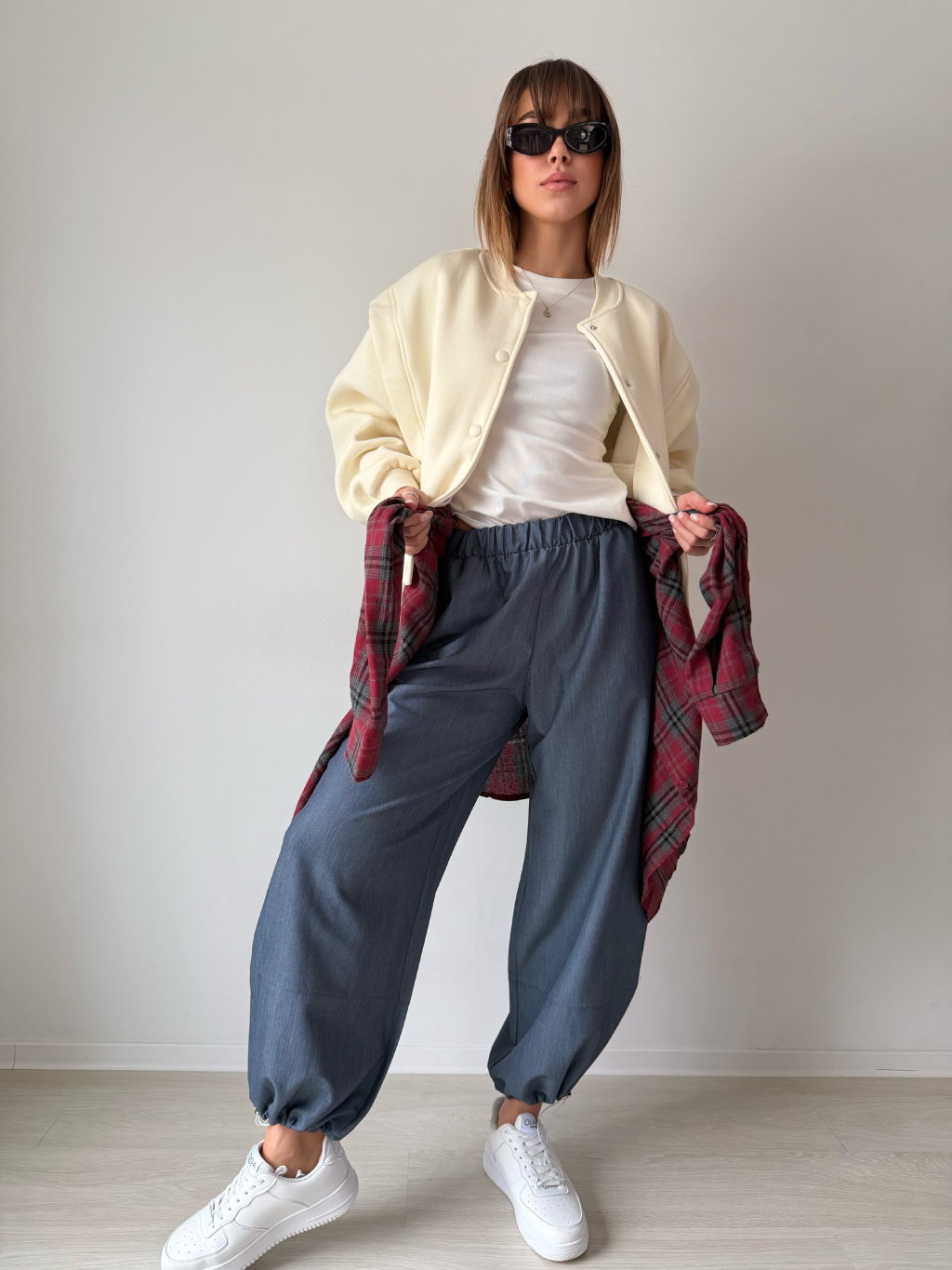 Kalhoty Jersey modrá