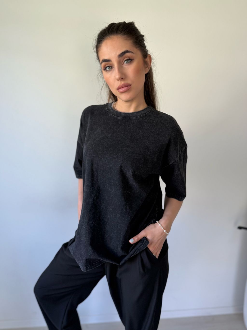 Triko vintage styl černá
