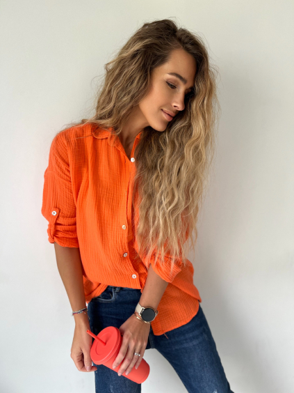 Mušelínová košile oranžová