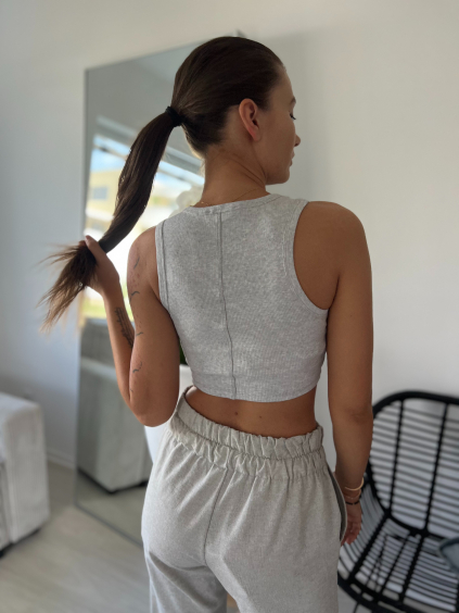 Crop top šedá