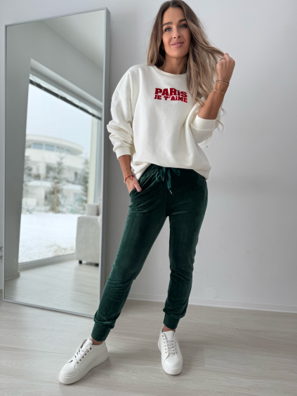 Tepláky semiš zelená