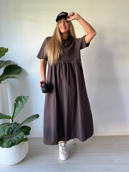 Oversize šaty Jasmin čokoláda
